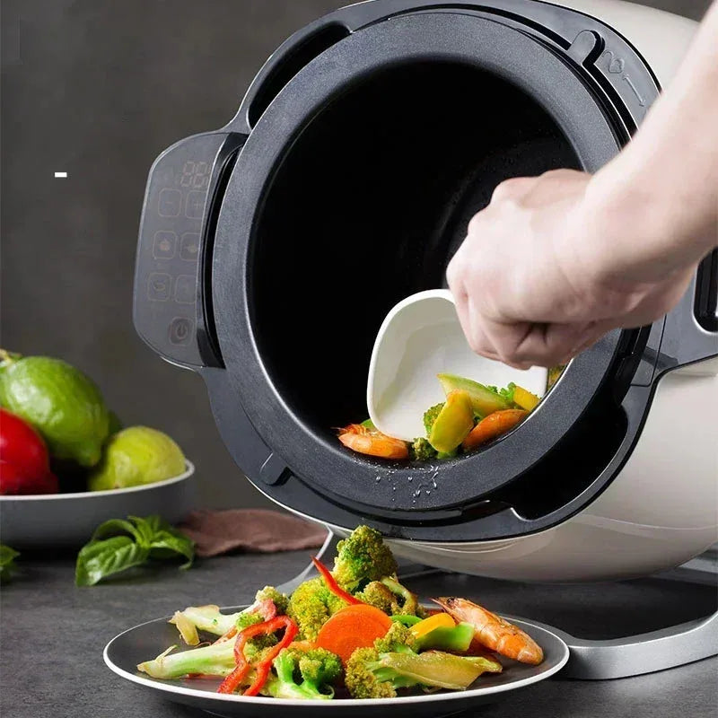Wok Elettrico Automatico 2000W con Mescolamento Intelligente - Antiaderente, Multifunzione 220V