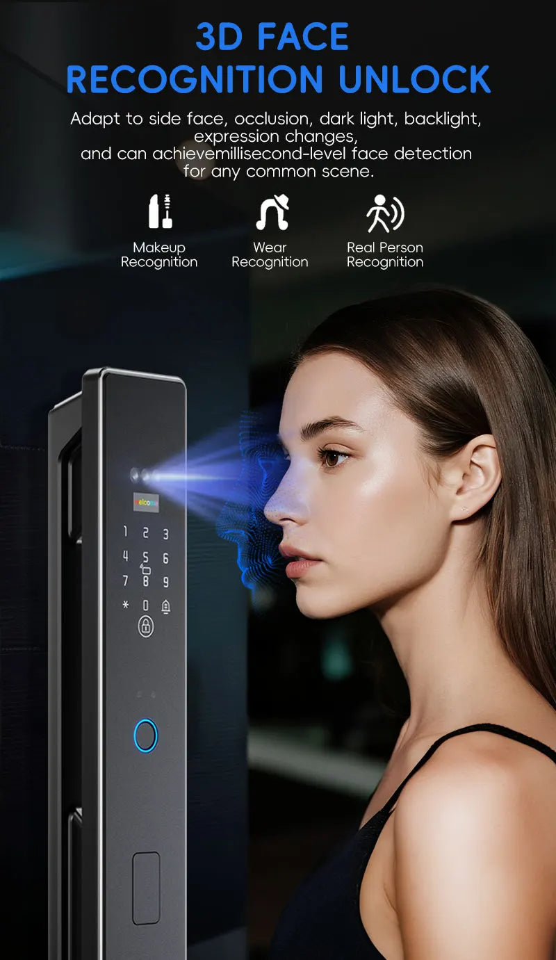 Serratura Smart WiFi con Riconoscimento Vena Palmare e Facciale 3D