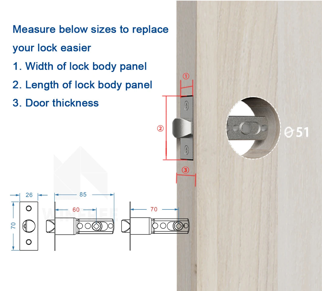 WINFREE ZenLock™ – Serratura Smart per Porte in Legno con Impronta, Codice, Bluetooth e Controllo Vocale
