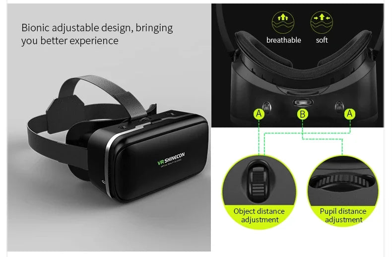 VR Shinecon 10.0 - Visore Realtà Virtuale 3D per Smartphone con Cuffie Integrate