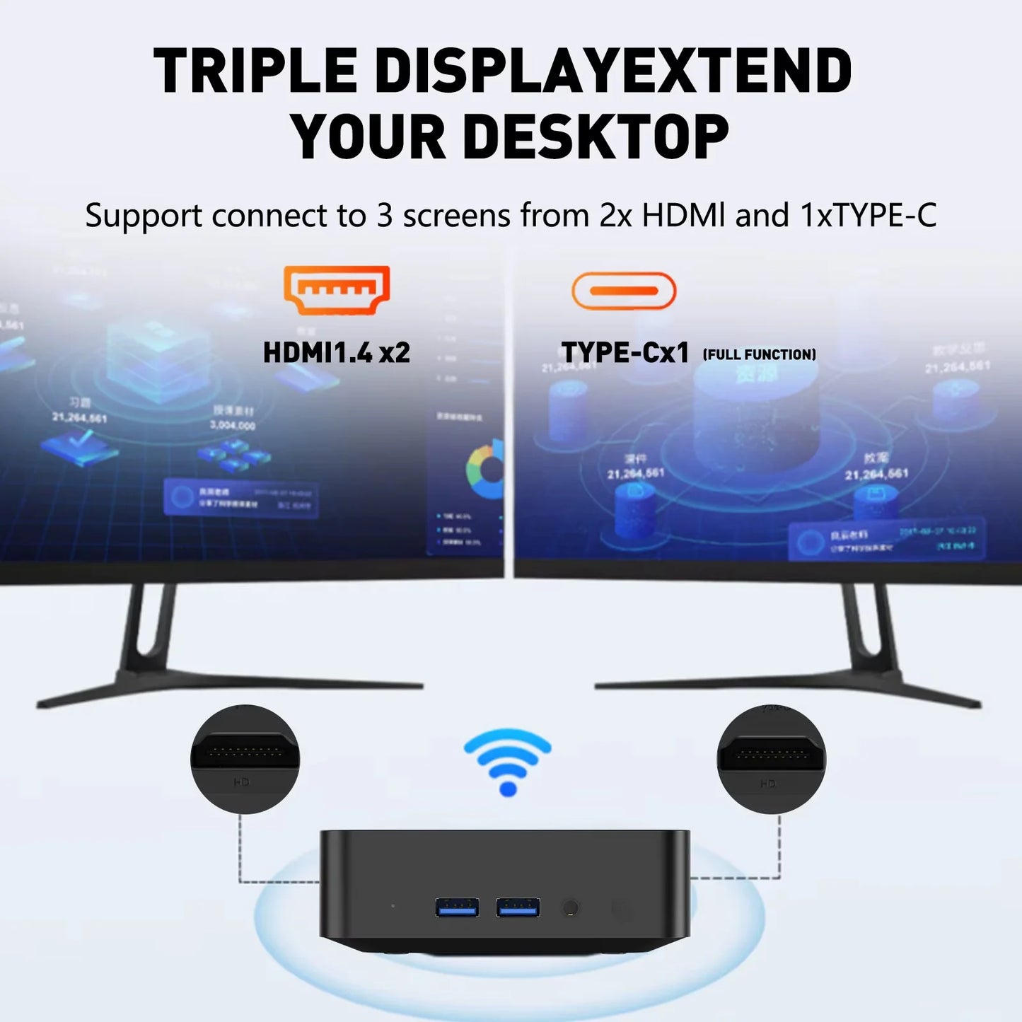 Mini PC Intel Core i9 - Computer Desktop Compatto Windows 11 con WiFi6 e SSD NVMe 1TB