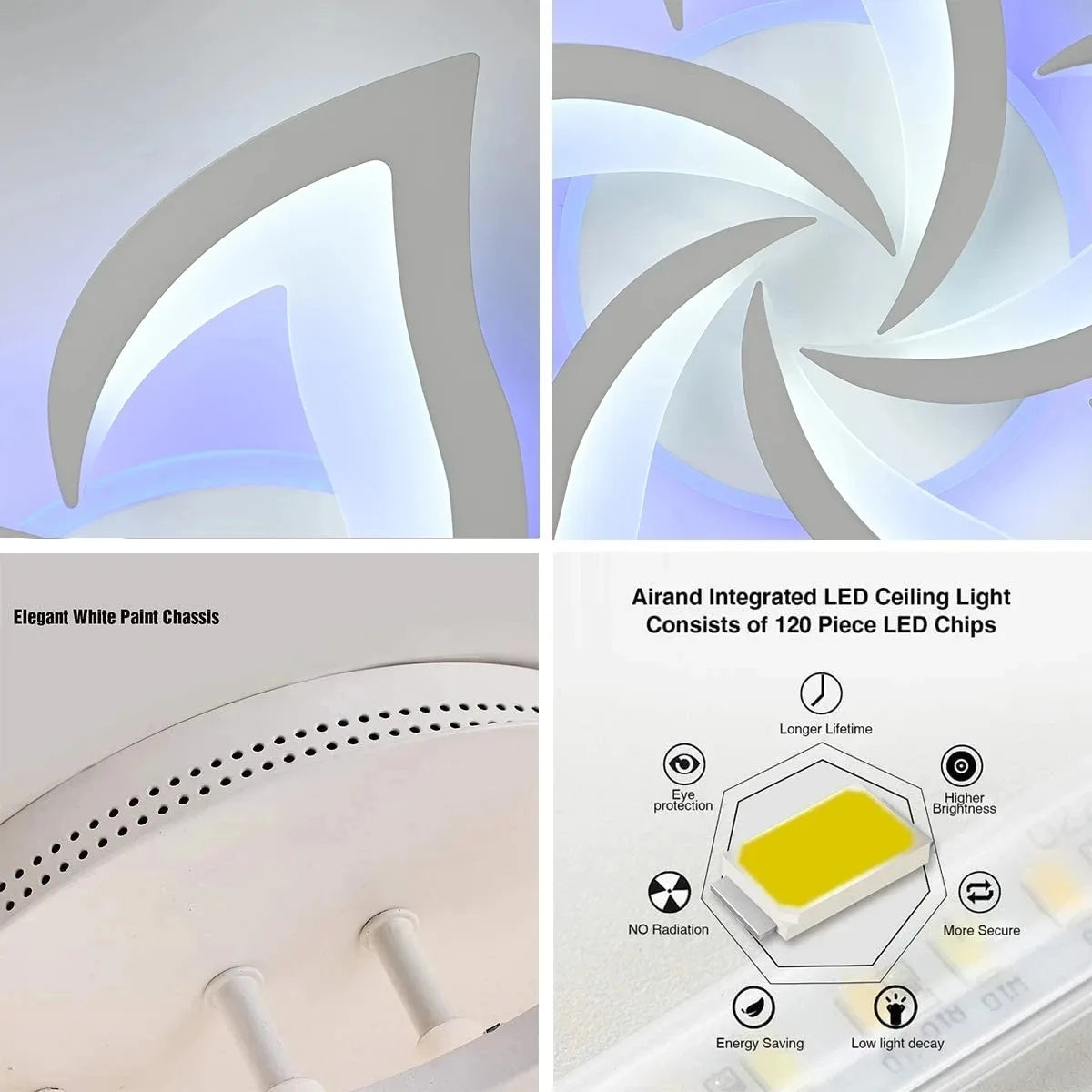 Lampada da Soffitto LED IRALAN Design Fiore - Dimmerabile con Telecomando, Luce RGB Colorata, Moderna per Camera da Letto