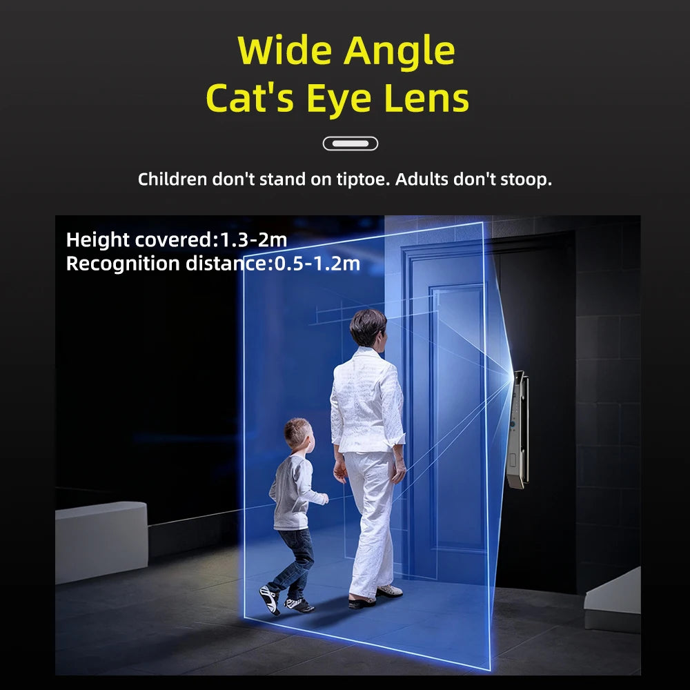 Serratura Smart con Riconoscimento Facciale 3D, Impronta Digitale e App Wishome