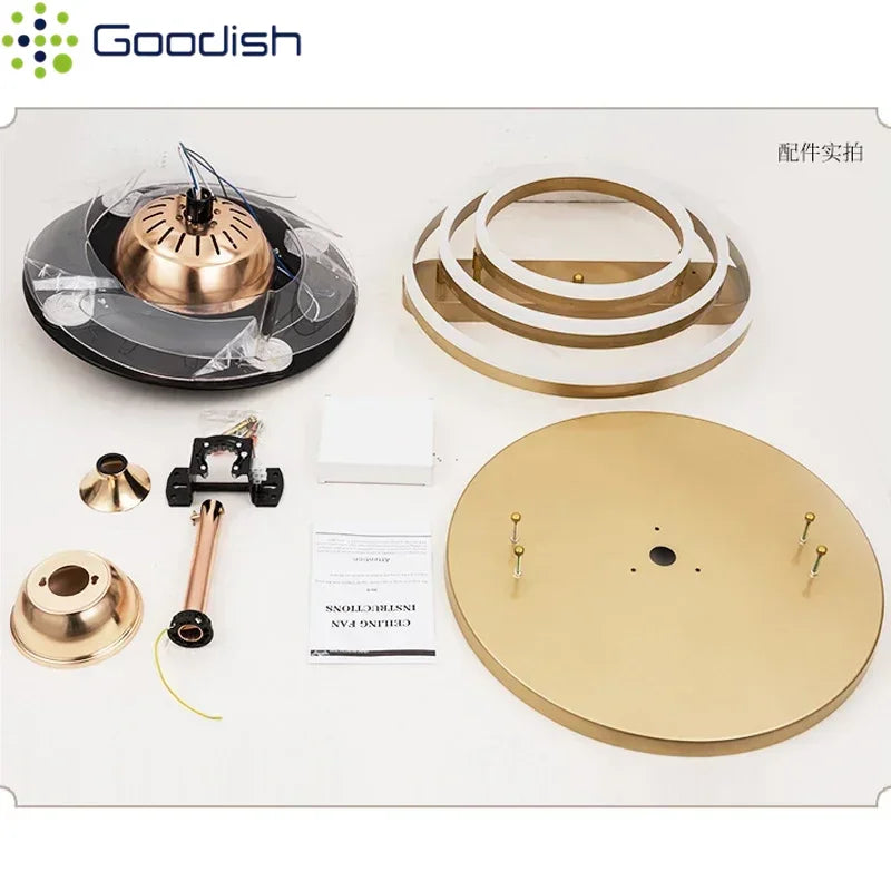 Ventilatore da Soffitto LED Nordico Minimalista - Design Moderno con Luce, Potente e Silenzioso per Soggiorno e Camera da Letto