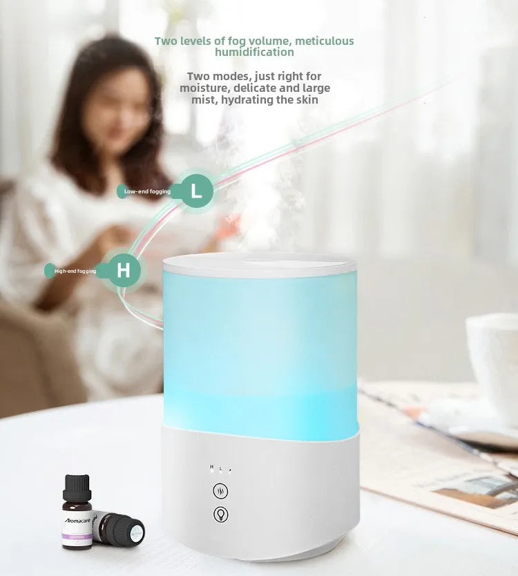 Umidificatore Ultrasonico 2.5L con Aromaterapia - Nebulizzazione Silenziosa per Casa e Ufficio