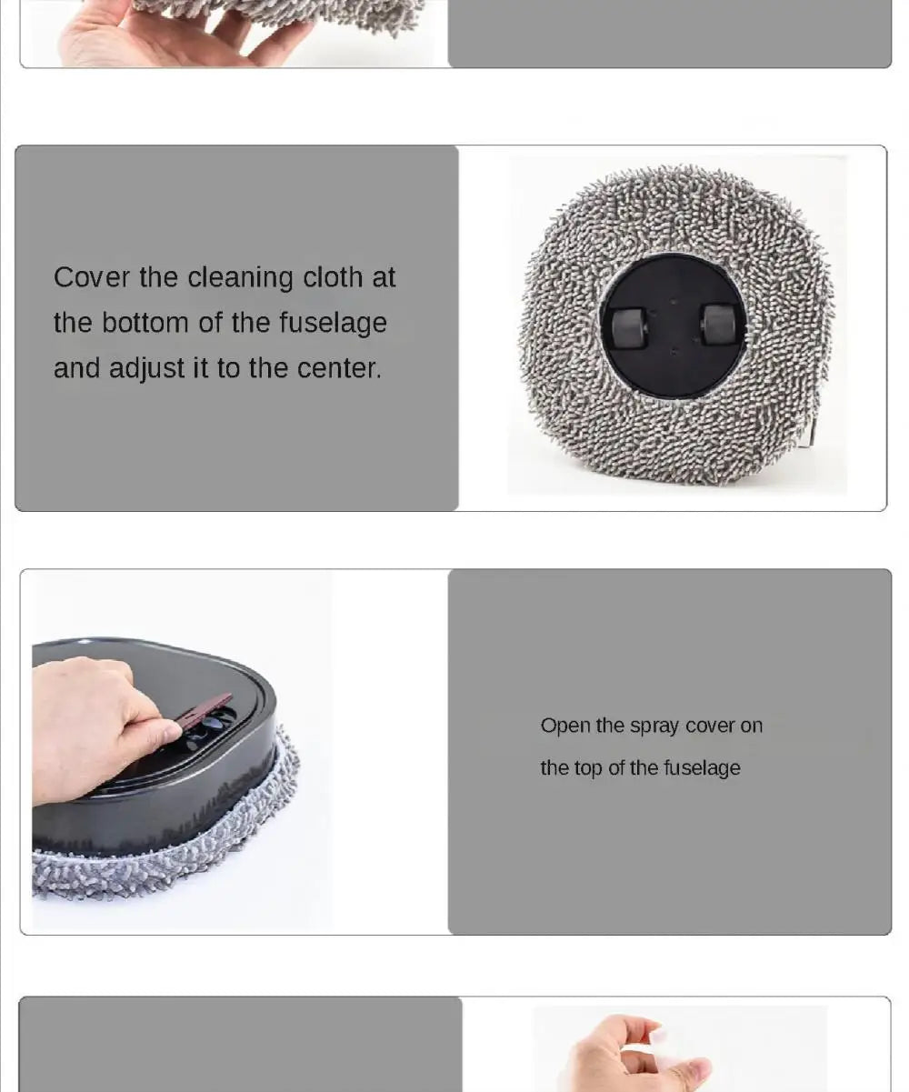 Robot Aspirapolvere e Lavapavimenti 3 in 1 Intelligente Ricaricabile con Spray e Funzione Asciutto/Bagnato