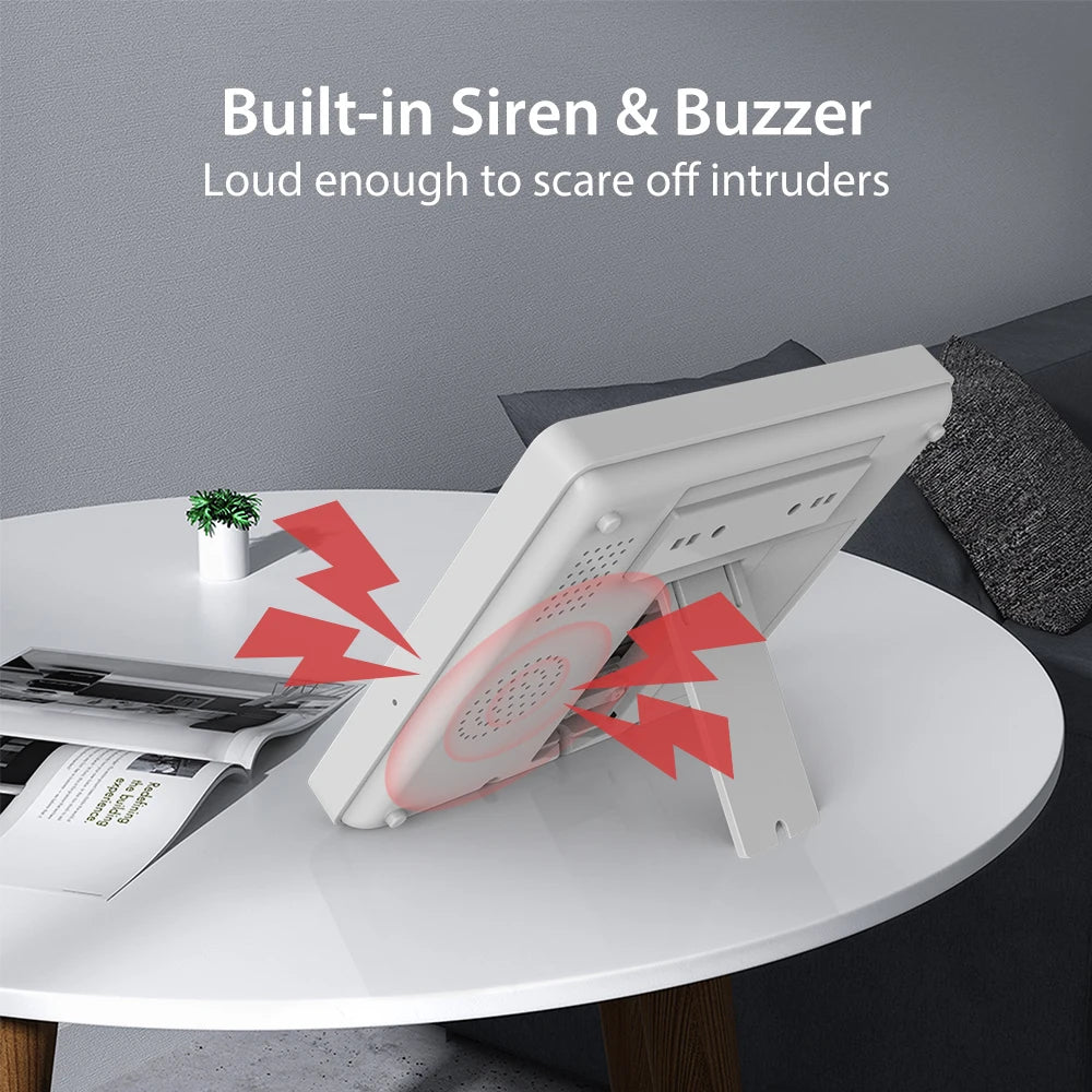 Kit Allarme Casa WiFi Smart con Display Touch 4.3" - Sistema Antifurto Wireless Tuya con 10 Lingue e Controllo App