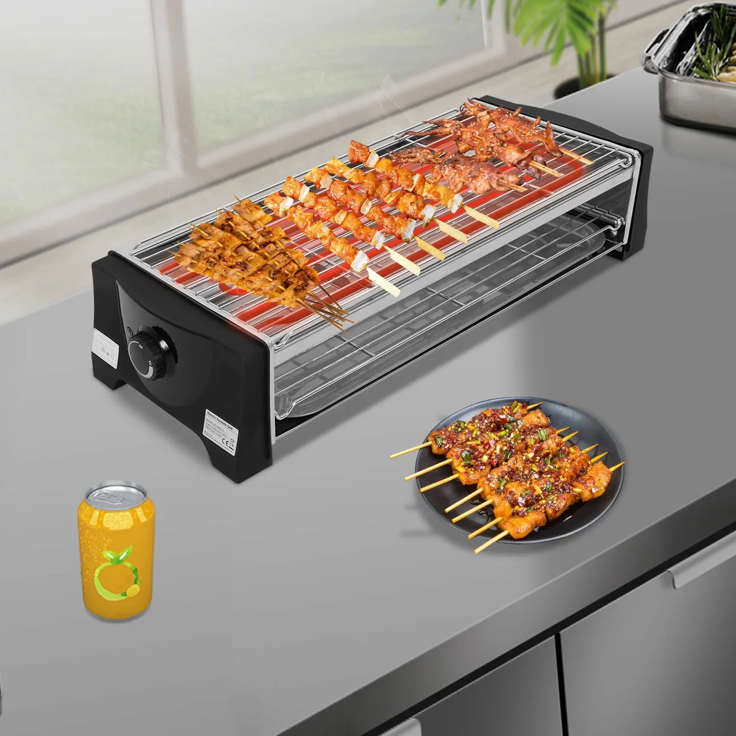 Griglia Elettrica da Interno 2200W Antiaderente con Regolazione Temperatura