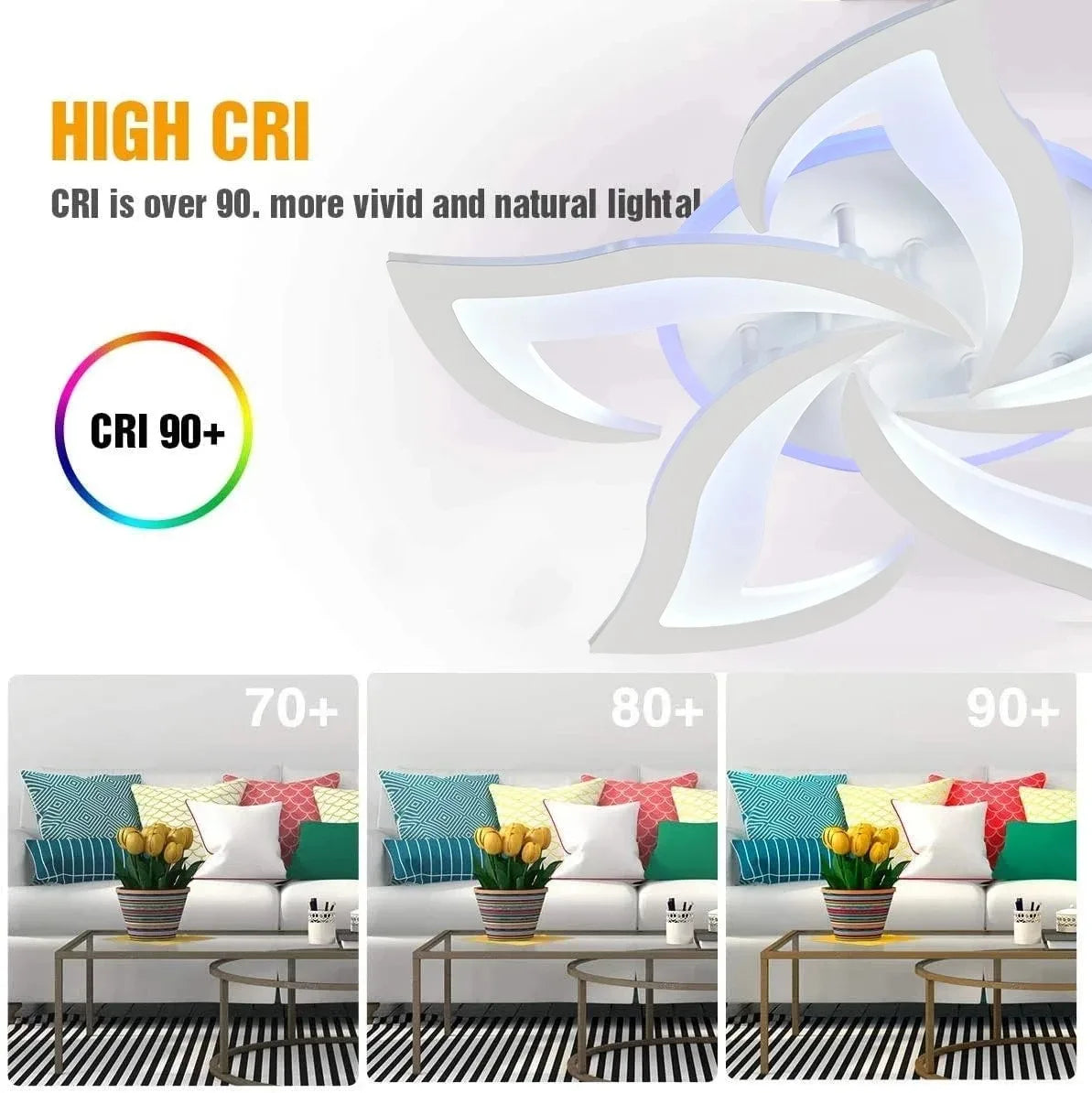 Lampada da Soffitto LED IRALAN Design Fiore - Dimmerabile con Telecomando, Luce RGB Colorata, Moderna per Camera da Letto