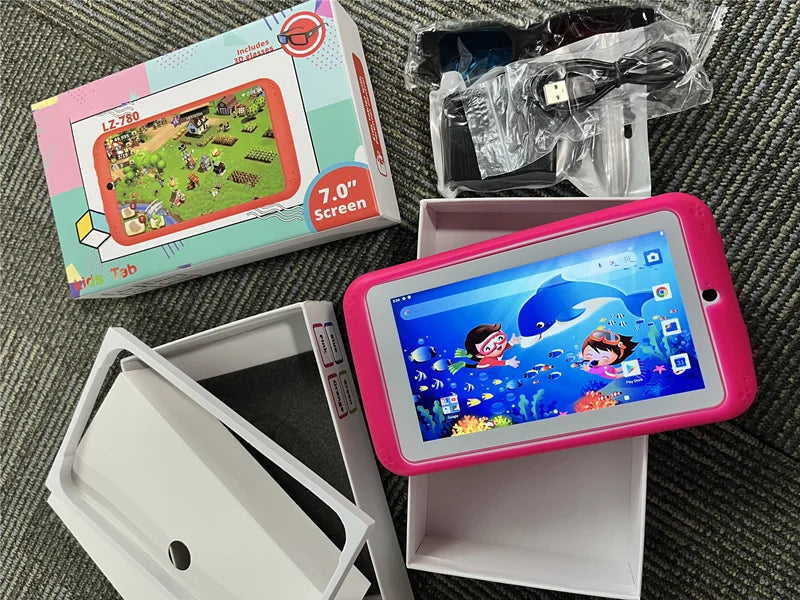 Tablet per Bambini Android 10.0 E98 7" - 1GB RAM 16GB ROM con Custodia Silicone e Doppia Fotocamera