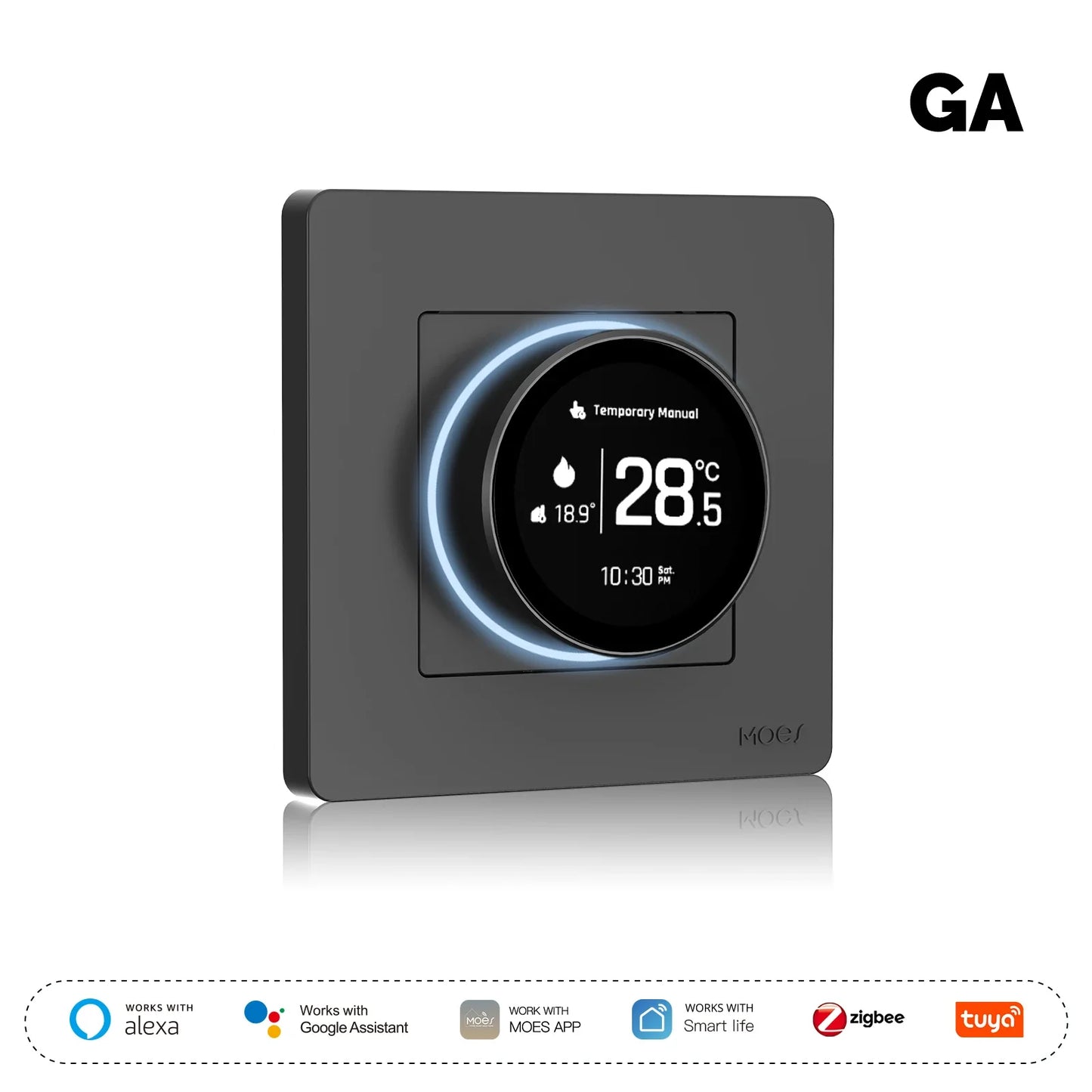 Termostato ZigBee Smart MOES Star Ring - Controllo Temperatura Alexa Google Caldaia Riscaldamento