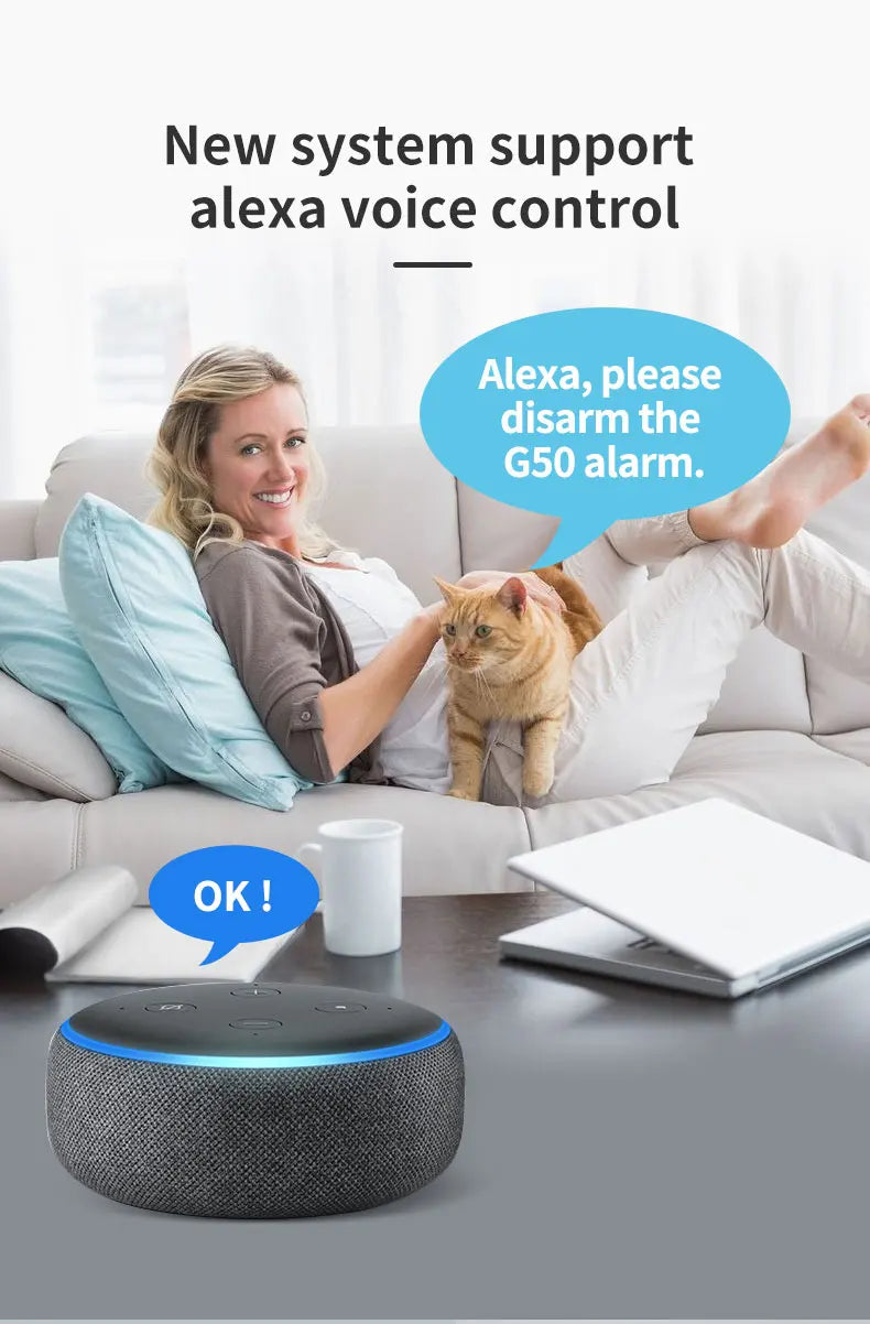 Sistema Allarme Casa WiFi GSM Wireless - Kit Antifurto Smart con Sensori Porta e Movimento, App Tuya e Compatibilità Alexa