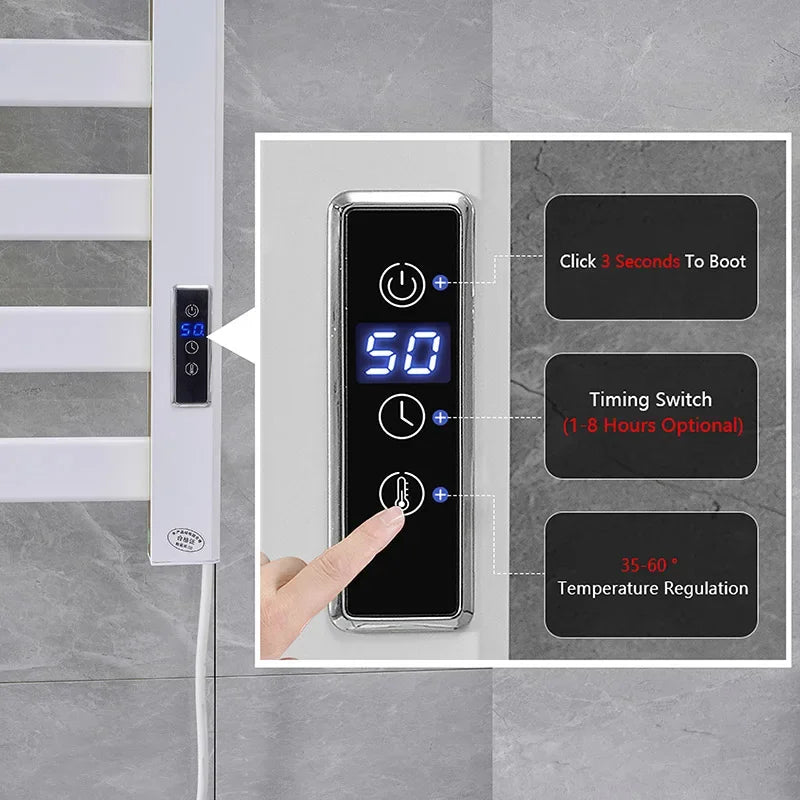 Scaldasalviette Elettrico Smart WiFi - Termoarredo da Parete per Bagno e Cucina