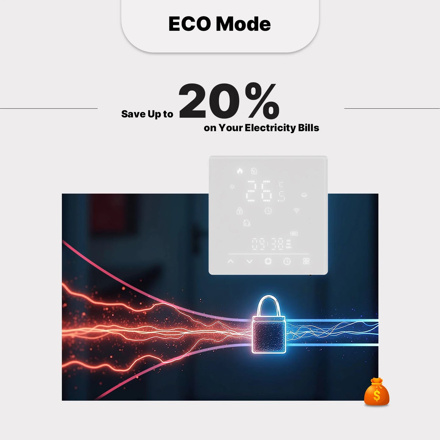 MOES Termostato Smart Wi-Fi Matter – Compatibile Alexa, Google, Apple  Controllo Temperatura per Caldaia Acqua e Riscaldamento Elettrico