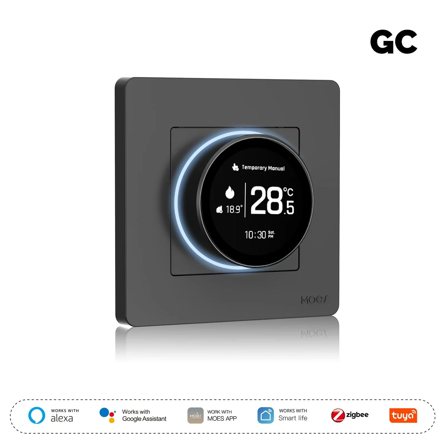 Termostato ZigBee Smart MOES Star Ring - Controllo Temperatura Alexa Google Caldaia Riscaldamento