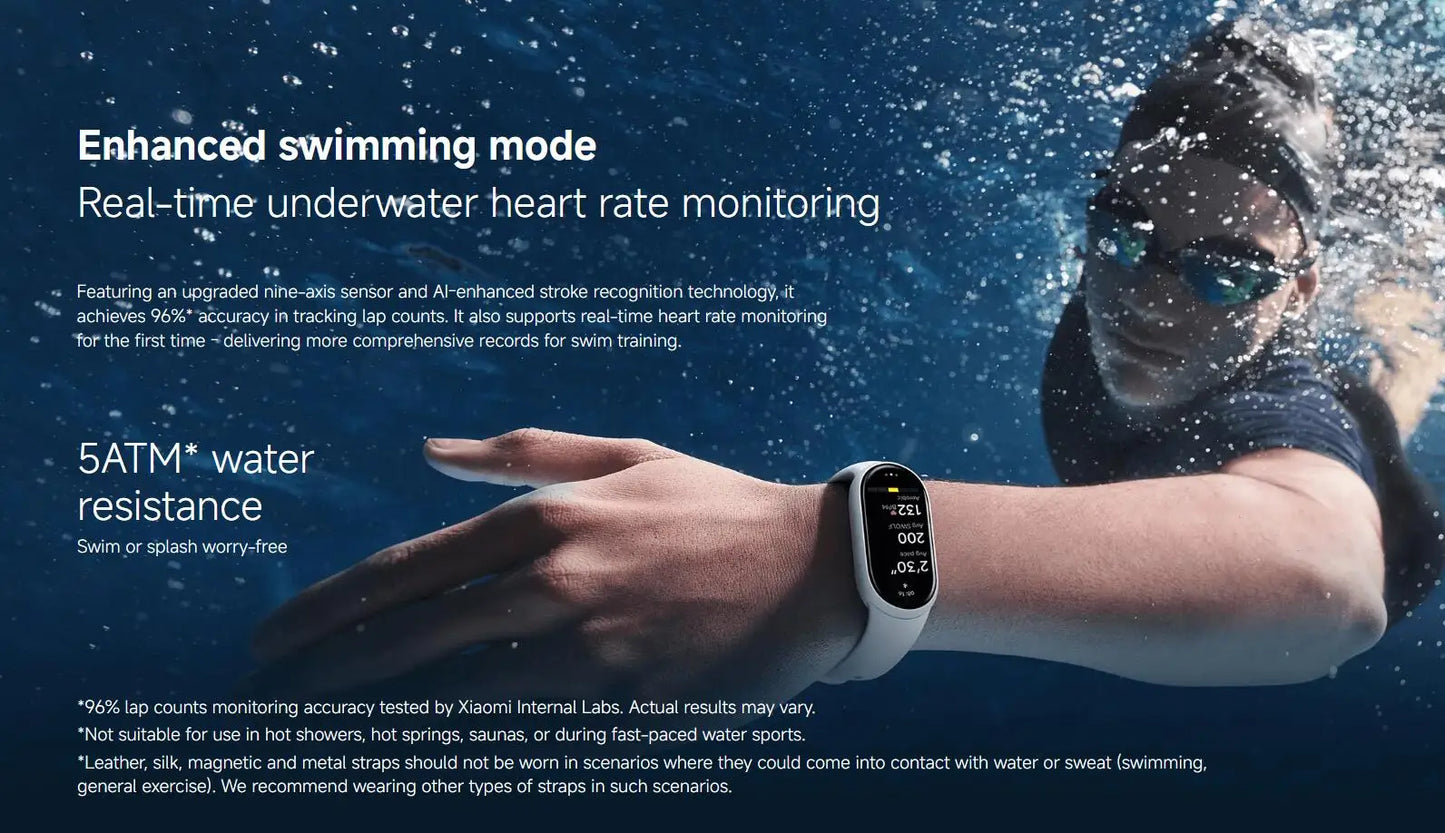 Xiaomi Mi Band 10 - Fitness Tracker con Display AMOLED 1.72" e 150+ Modalità Sport