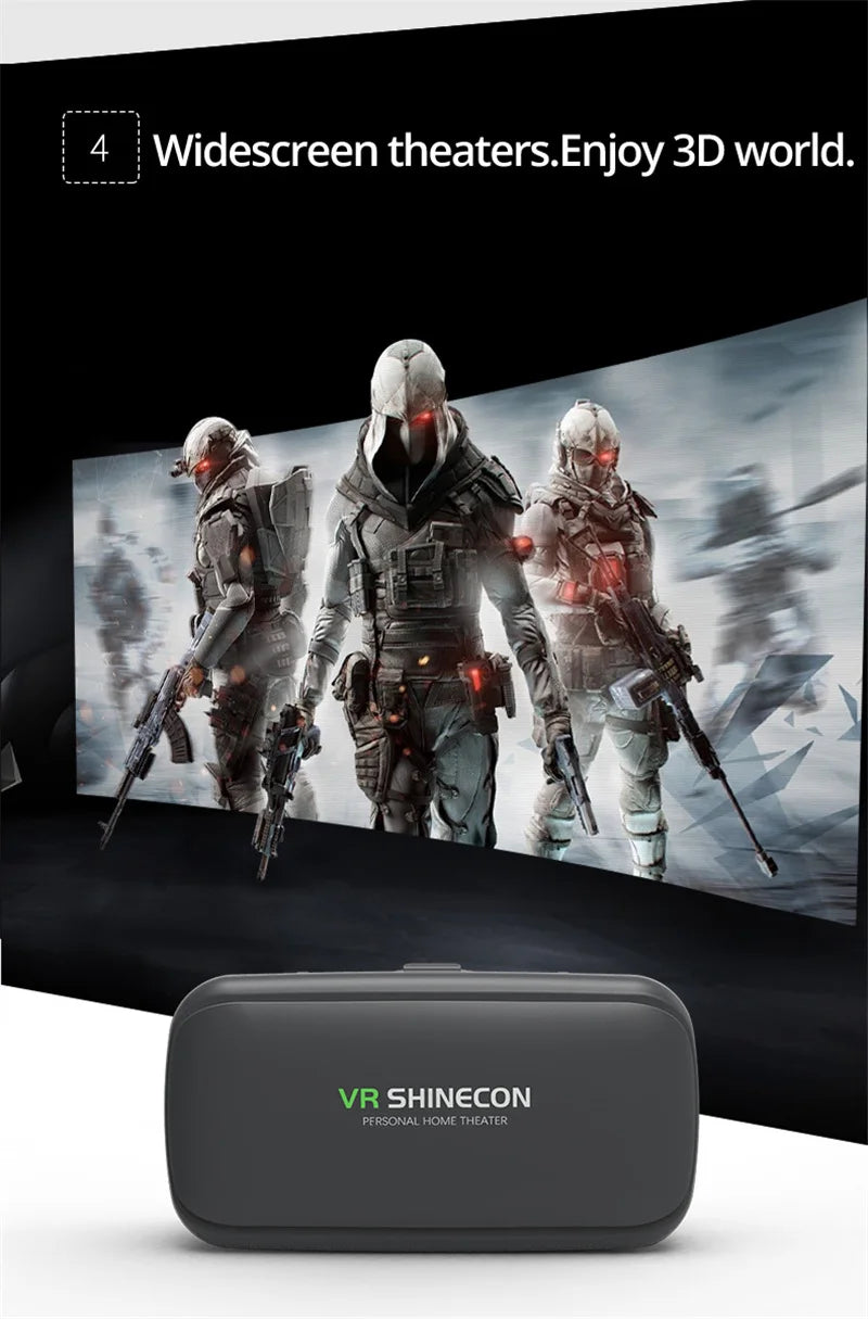VR Shinecon 10.0 - Visore Realtà Virtuale 3D per Smartphone con Cuffie Integrate