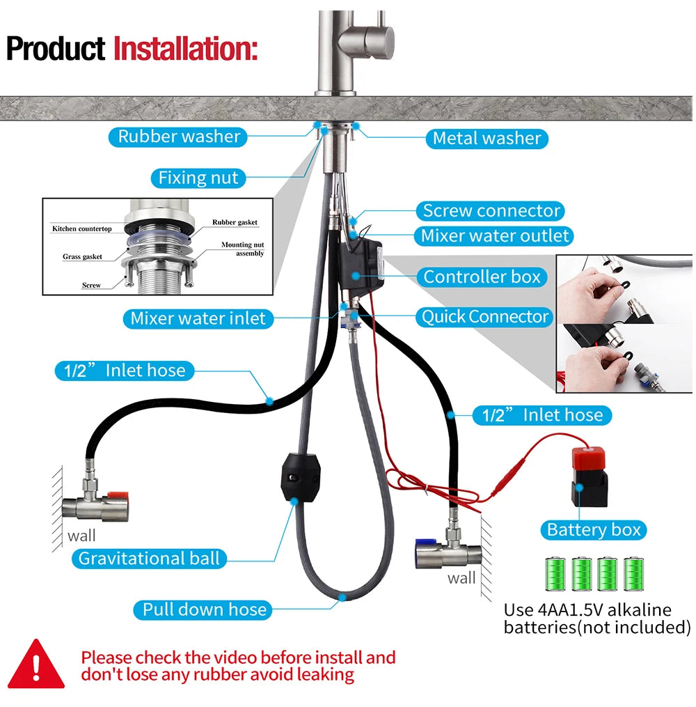 Rubinetto Cucina Smart con Sensore Touch e Movimento - Miscelatore Estraibile Oro