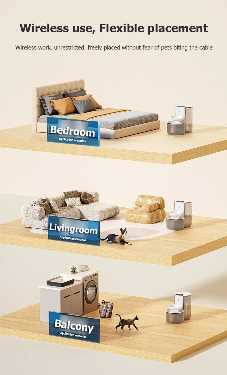 Fontanella Smart Wireless per Cani e Gatti - Dispenser Acqua Automatico Ricaricabile