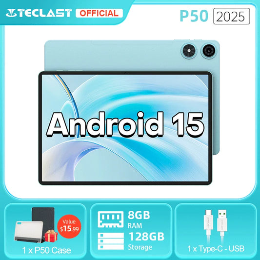 Teclast P50 2025 Tablet 11" Android 15 - 20GB RAM 128GB ROM, Display 90Hz, 4G LTE, 7000mAh