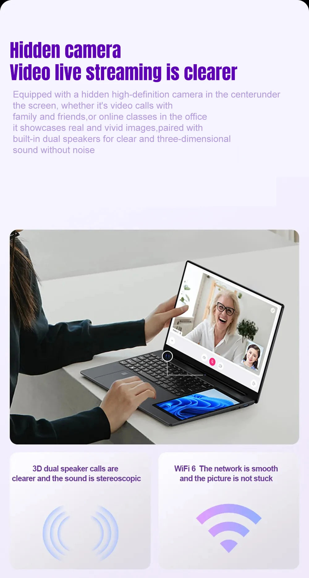 Laptop Dual Screen 15.6" + 7" Touch | Intel N100 | 32GB RAM | 1TB SSD | Tastiera Retroilluminata | Windows 11