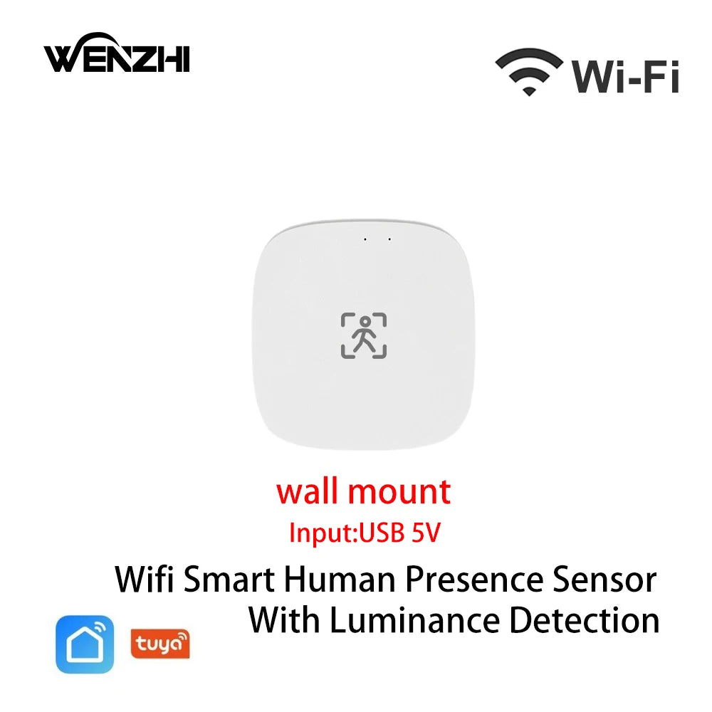 Sensore di Presenza Umana Smart Radar mmWave Zigbee/WiFi con Rilevamento Luminosità Tuya