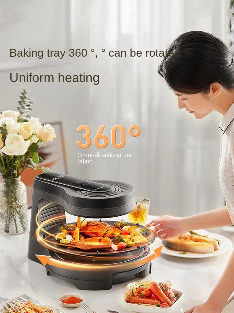 Griglia Elettrica Barbecue Senza Fumo Rotante Multifunzione per Interni