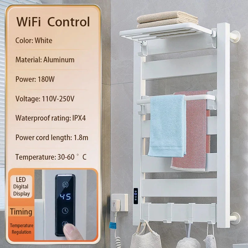 Scaldasalviette Elettrico Smart WiFi - Termoarredo da Parete per Bagno e Cucina