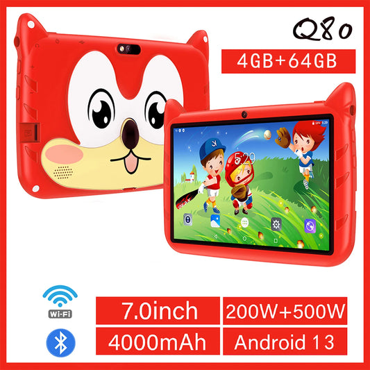 Tablet per Bambini 7" Android 13 - 4GB RAM 64GB ROM, WiFi 5G, Dual Camera, Educativo