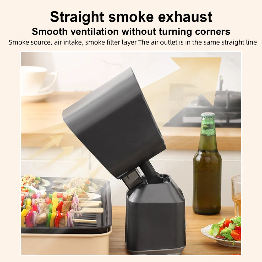 Cappa Aspirante da Tavolo Portatile - 2 Velocità 3600rpm, Altezza Regolabile, Doppio Filtro Lavabile