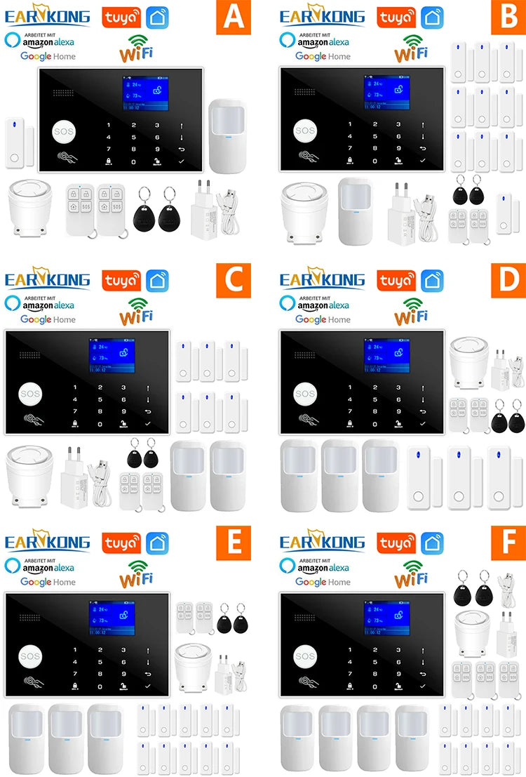 Sistema Allarme Casa WiFi GSM Wireless - Kit Antifurto Smart con Sensori Porta e Movimento, App Tuya e Compatibilità Alexa