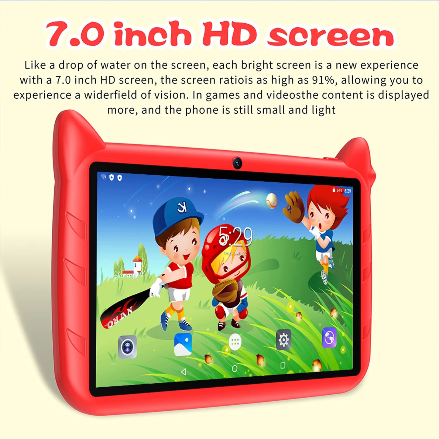 Tablet per Bambini 7" Android 13 - 4GB RAM 64GB ROM, WiFi 5G, Dual Camera, Educativo