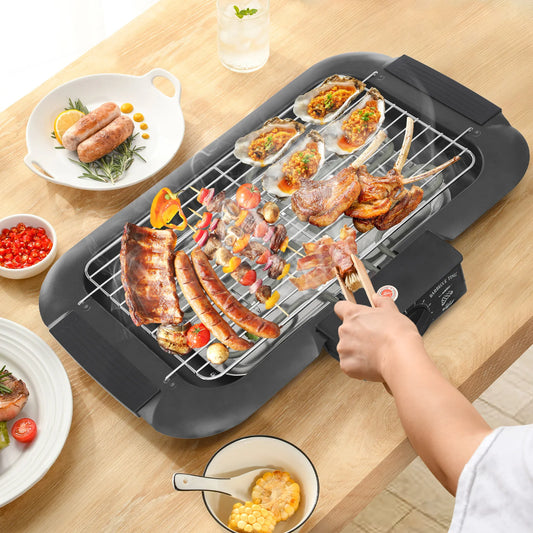 Griglia Elettrica BBQ Senza Fumo 2000W con 6 Livelli di Temperatura Regolabili