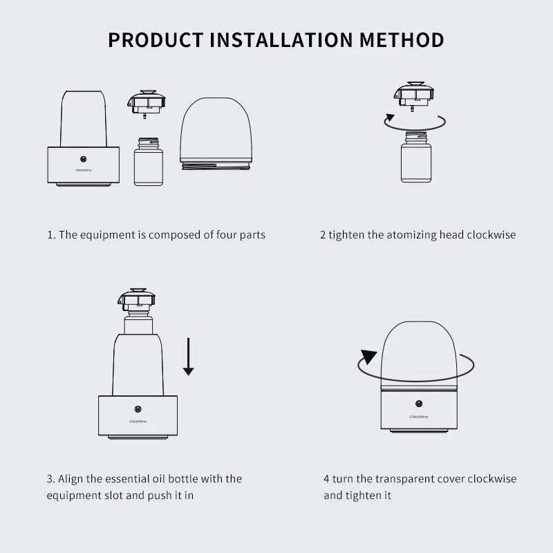 Umidificatore Aromaterapia Smart con Luce Ambientale - Controllo App, Timer Intelligente