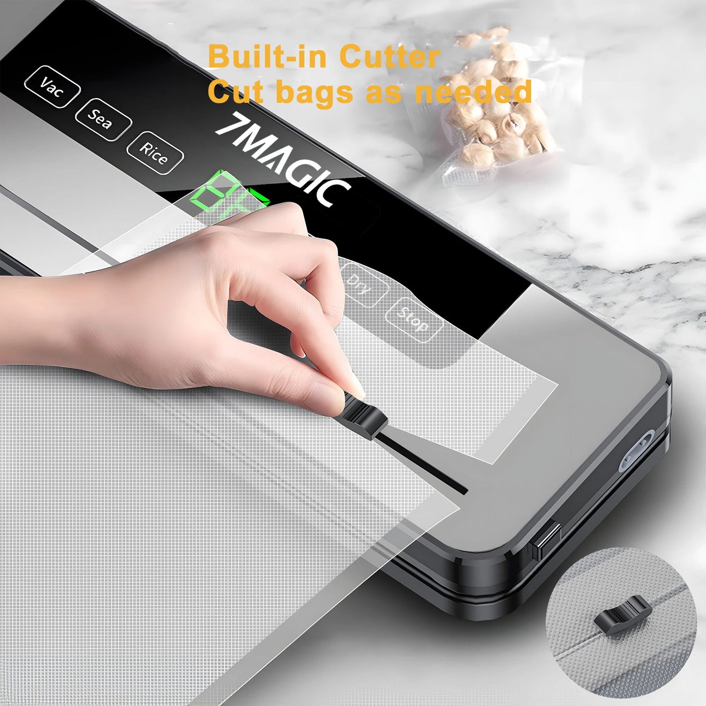 Macchina Sottovuoto Professionale con 20 Sacchetti - Sigillatura 80KPA per Alimenti Freschi e Umidi