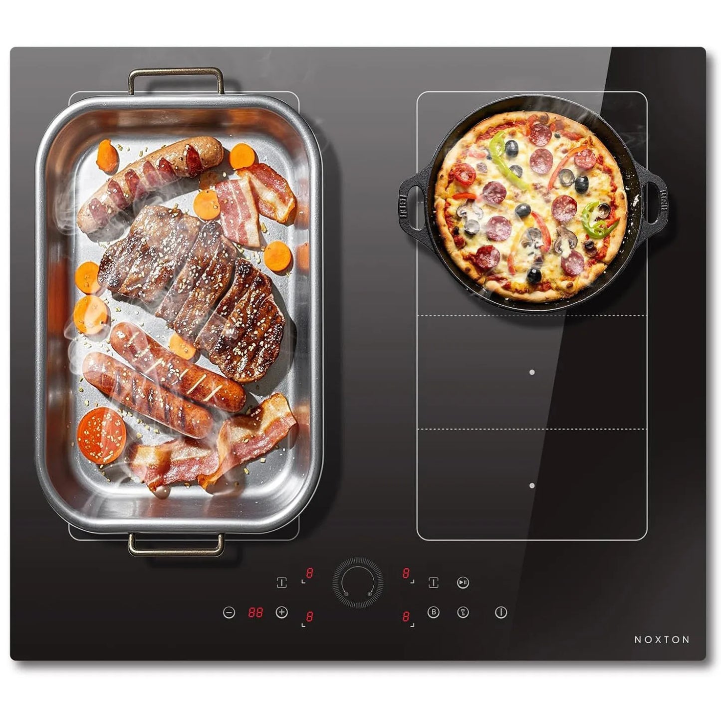 Piano Cottura a Induzione NOXTON 60cm 4 Zone con Booster e Timer