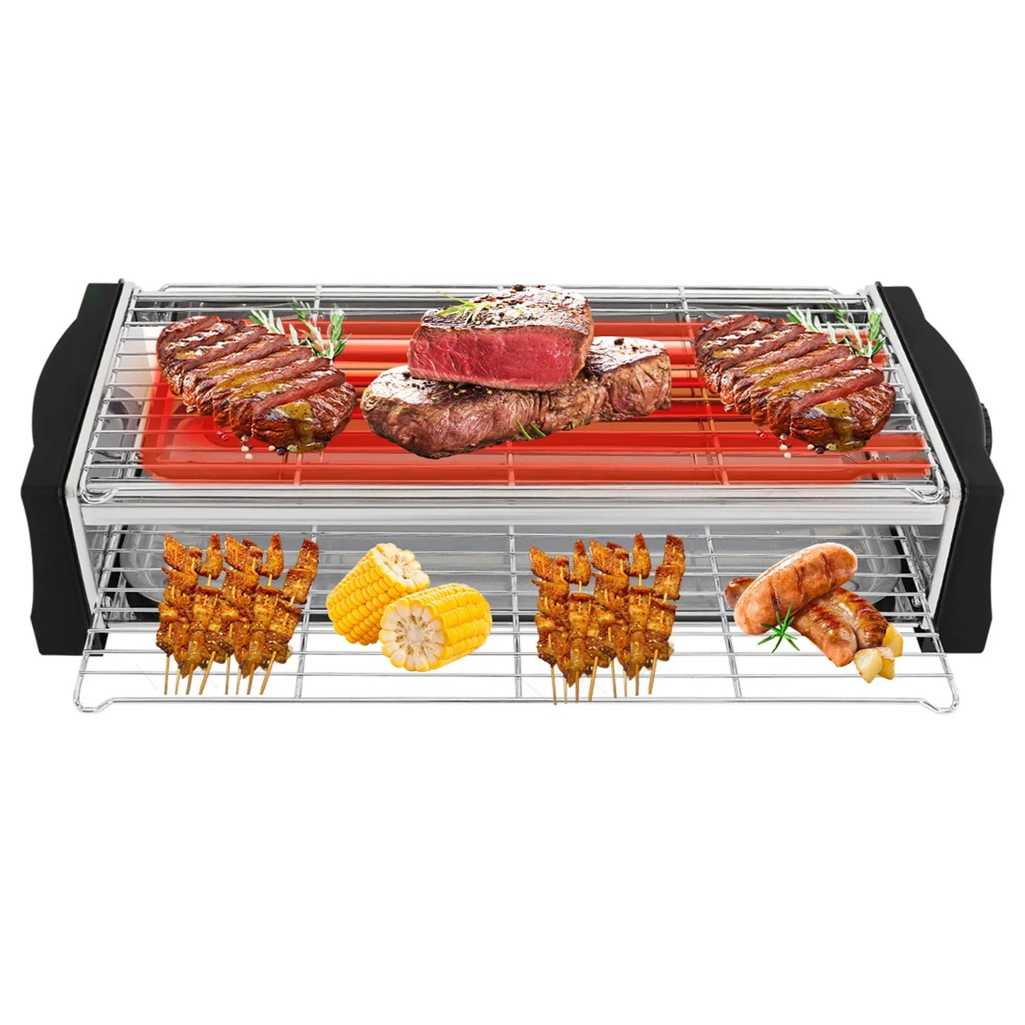 Griglia Elettrica da Interno 2200W Antiaderente con Regolazione Temperatura