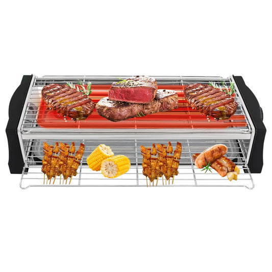 Griglia Elettrica da Interno 2200W Antiaderente con Regolazione Temperatura