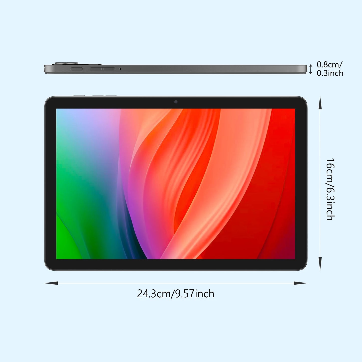 Tablet Android 15 BAKEN 10" - 24GB RAM 128GB ROM, Processore Penta-Core, WiFi 5G, Batteria 8000mAh