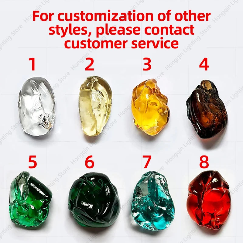 Lampadario Artistico Irregolare con Pietre e Cristalli LED per Hotel, Lobby e Scale - Design Black Art