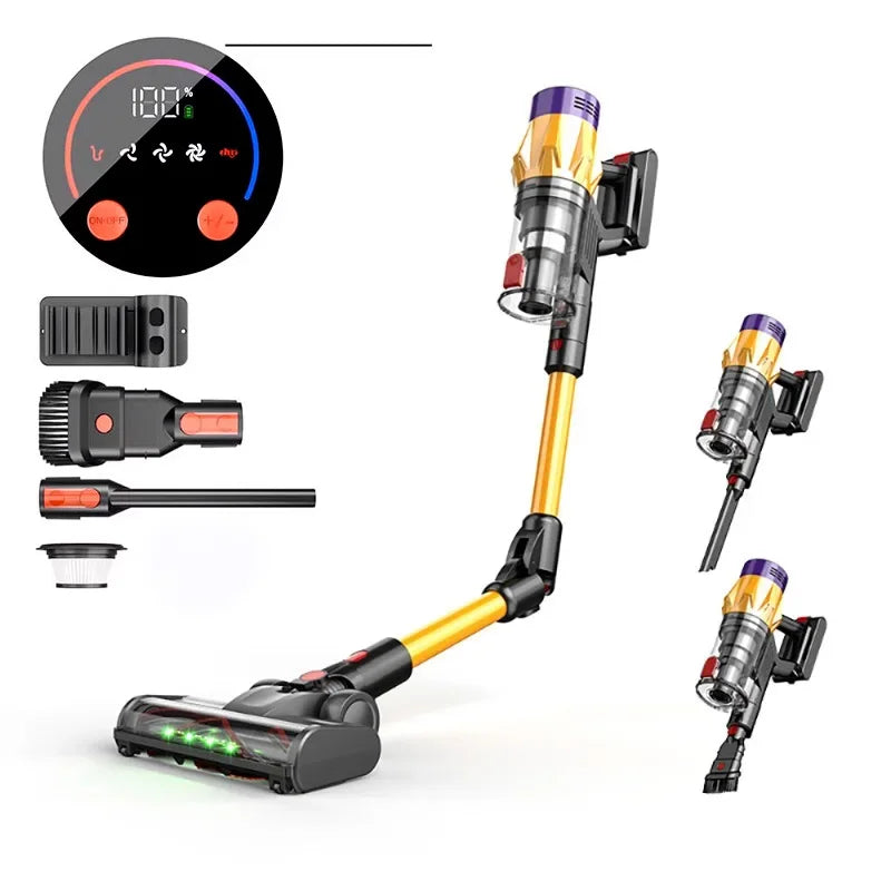 IDEACH FlexClean™ – Aspirapolvere Smart Senza Fili 550W con Display Touch, 50KPA, Asta Pieghevole e 3 Modalità