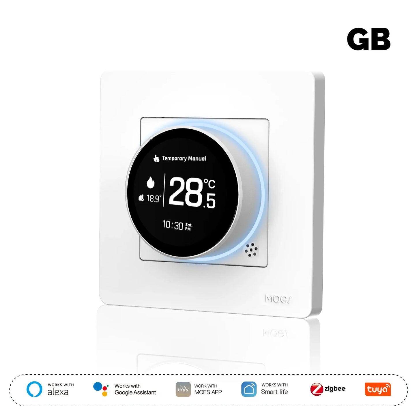 Termostato ZigBee Smart MOES Star Ring - Controllo Temperatura Alexa Google Caldaia Riscaldamento