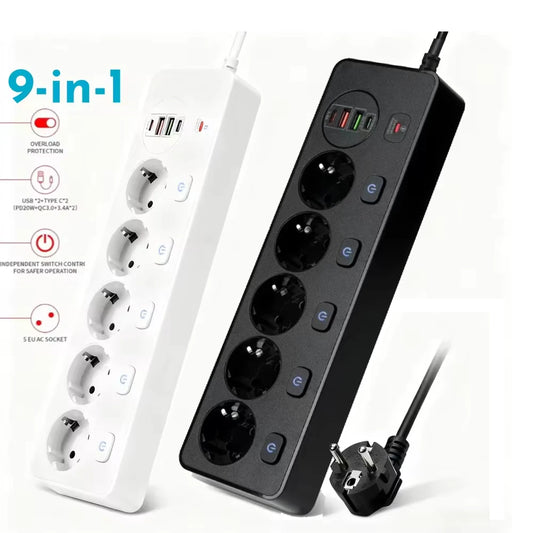 Ciabatta Multipresa Smart con Porte USB e Type-C - Controllo Indipendente, Protezione da Sovraccarico, Prese Multiple