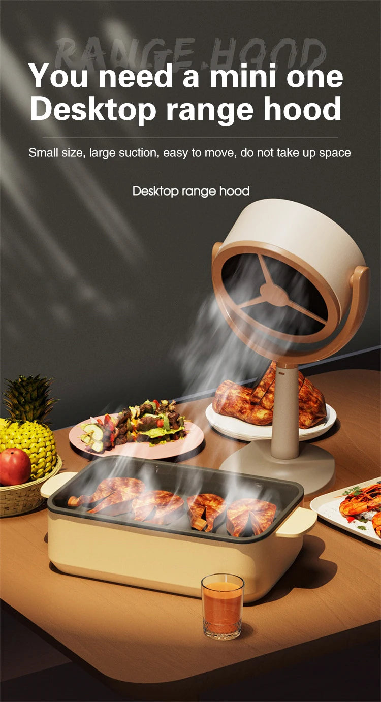 Mini Cappa Aspirante da Tavolo - Purificatore Portatile per Cucina, Ristorante, Hotpot e Barbecue