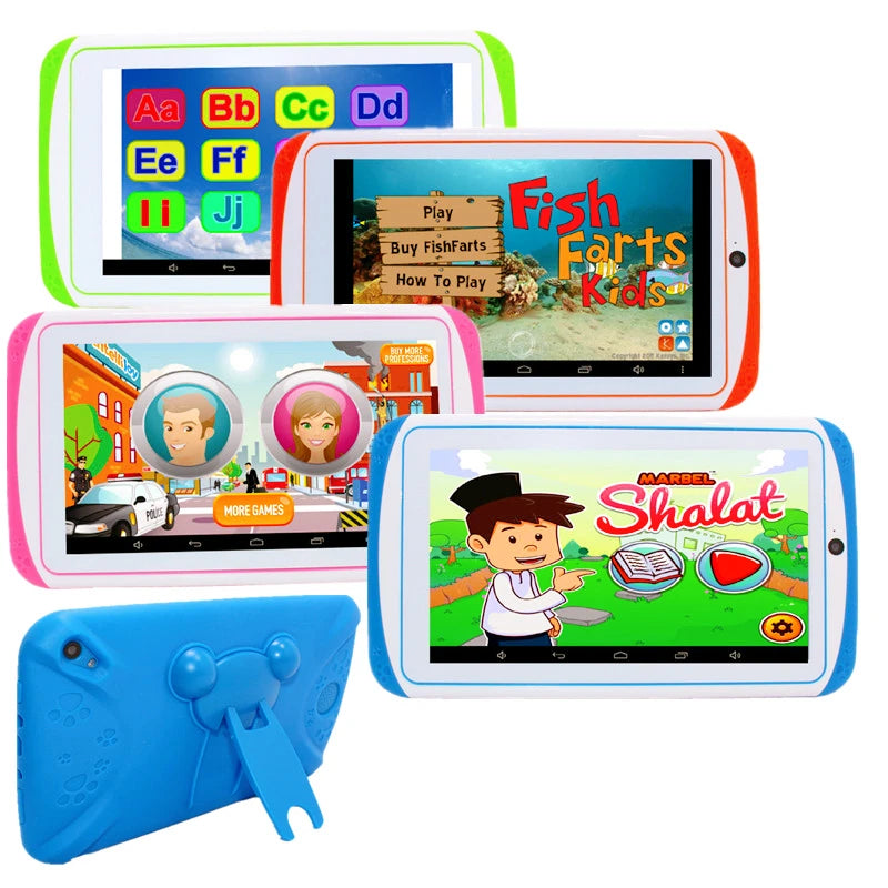 Tablet per Bambini Android 10.0 E98 7" - 1GB RAM 16GB ROM con Custodia Silicone e Doppia Fotocamera
