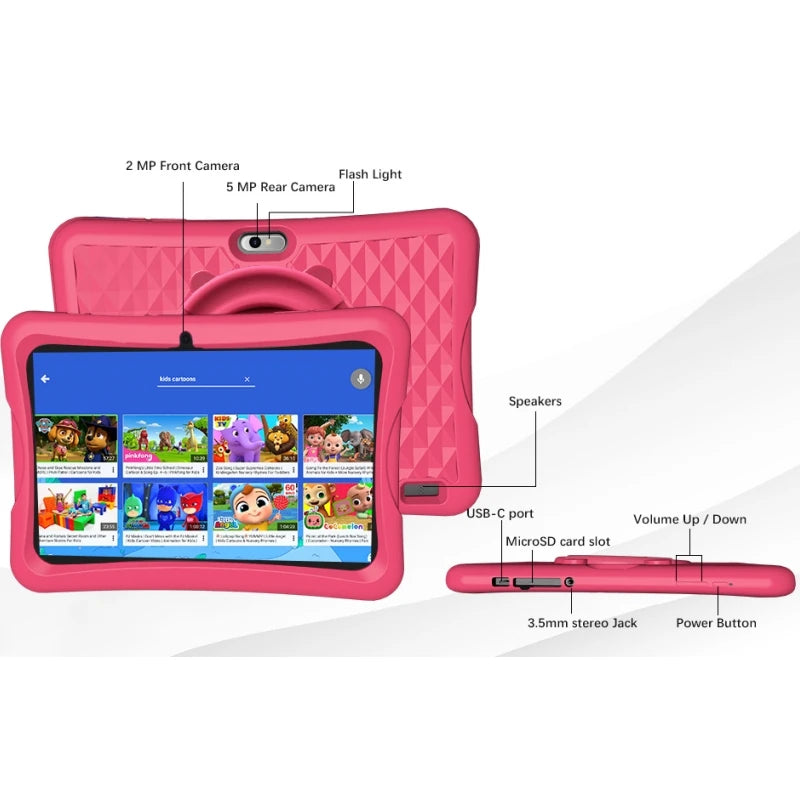 Tablet per Bambini 10.1" Android 13 - 4GB RAM 64GB ROM, Custodia Silicone, Octa-Core