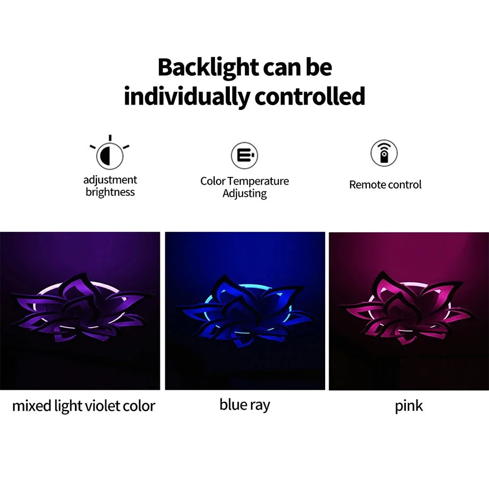 Lampada da Soffitto LED IRALAN Design Fiore - Dimmerabile con Telecomando, Luce RGB Colorata, Moderna per Camera da Letto