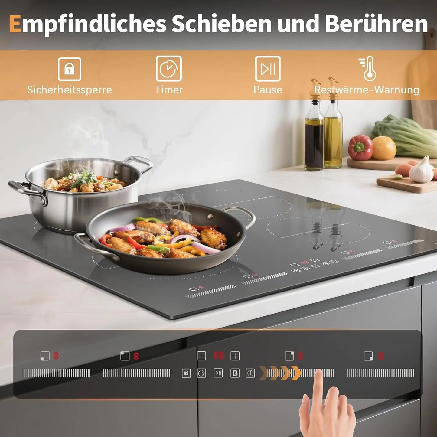 Piano Cottura a Induzione NOXTON 60cm 4 Zone con Booster e Timer