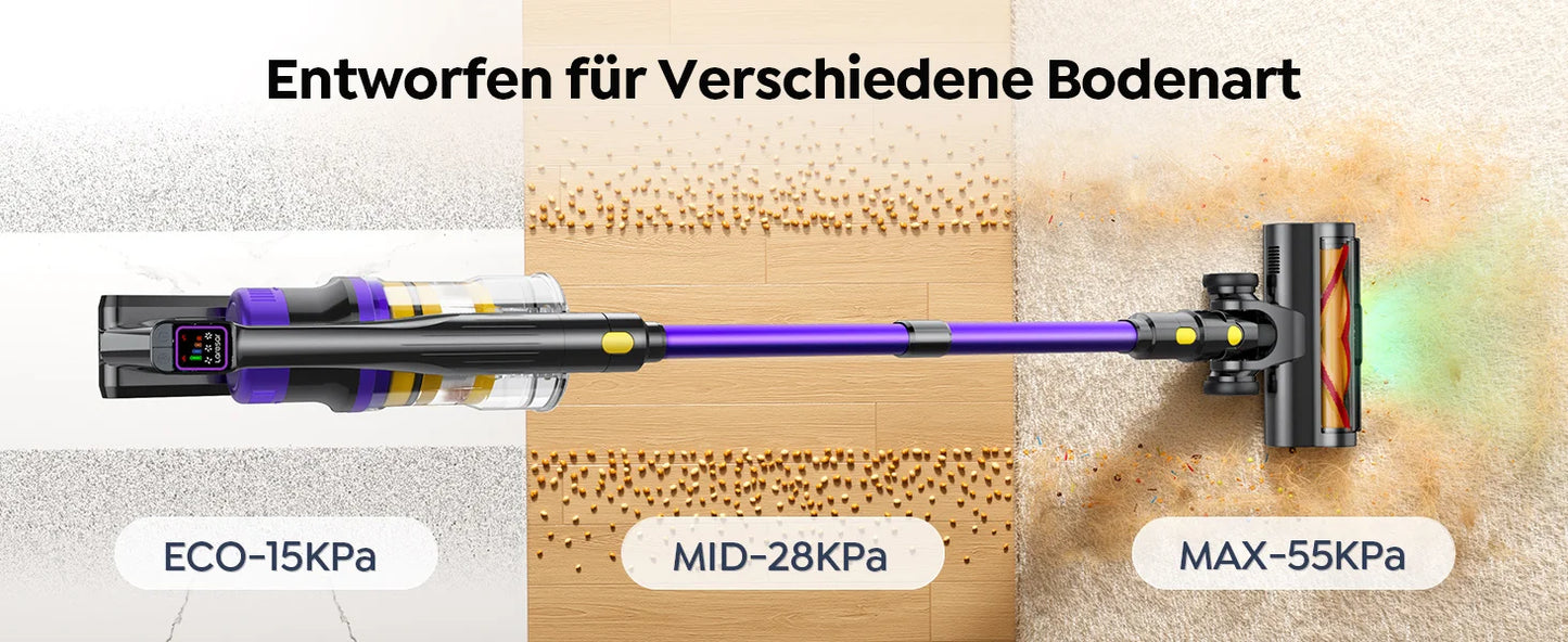 Aspirapolvere Senza Fili Laresar X11 550W 55000PA - Potenza Ciclonica 60 Min Autonomia