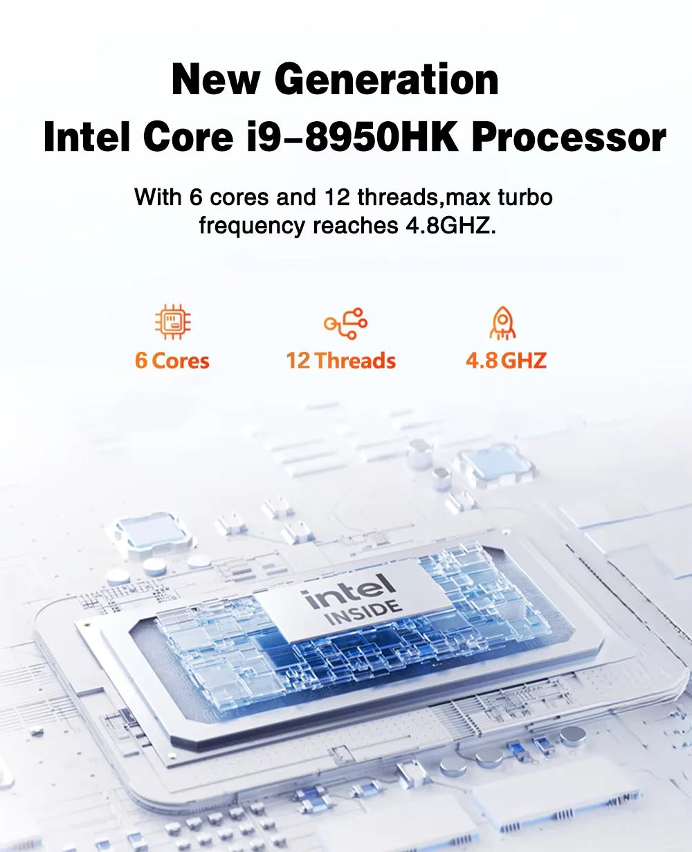 Mini PC Intel Core i9 - Computer Desktop Compatto Windows 11 con WiFi6 e SSD NVMe 1TB